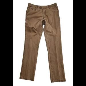 Ballin Pants Mens 34 Atwater Modern Fit Brown Chino Flat Front Dark Khaki